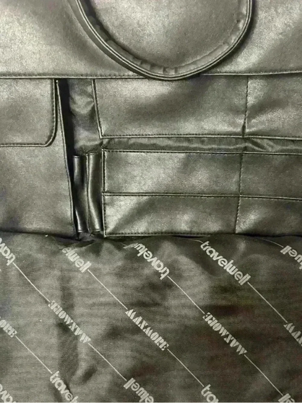 Travelwell Black Faux Leather Briefcase Laptop Bag Work Travel Bag